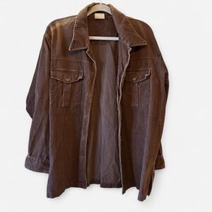 Vintage Regatta Chocolate Brown corduroy elbow patch shacket shirt/jacket Sz XL